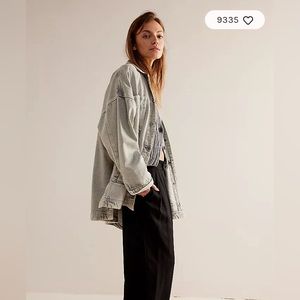 We The Free Madison City Denim Jacket size M Color Frosted Earth